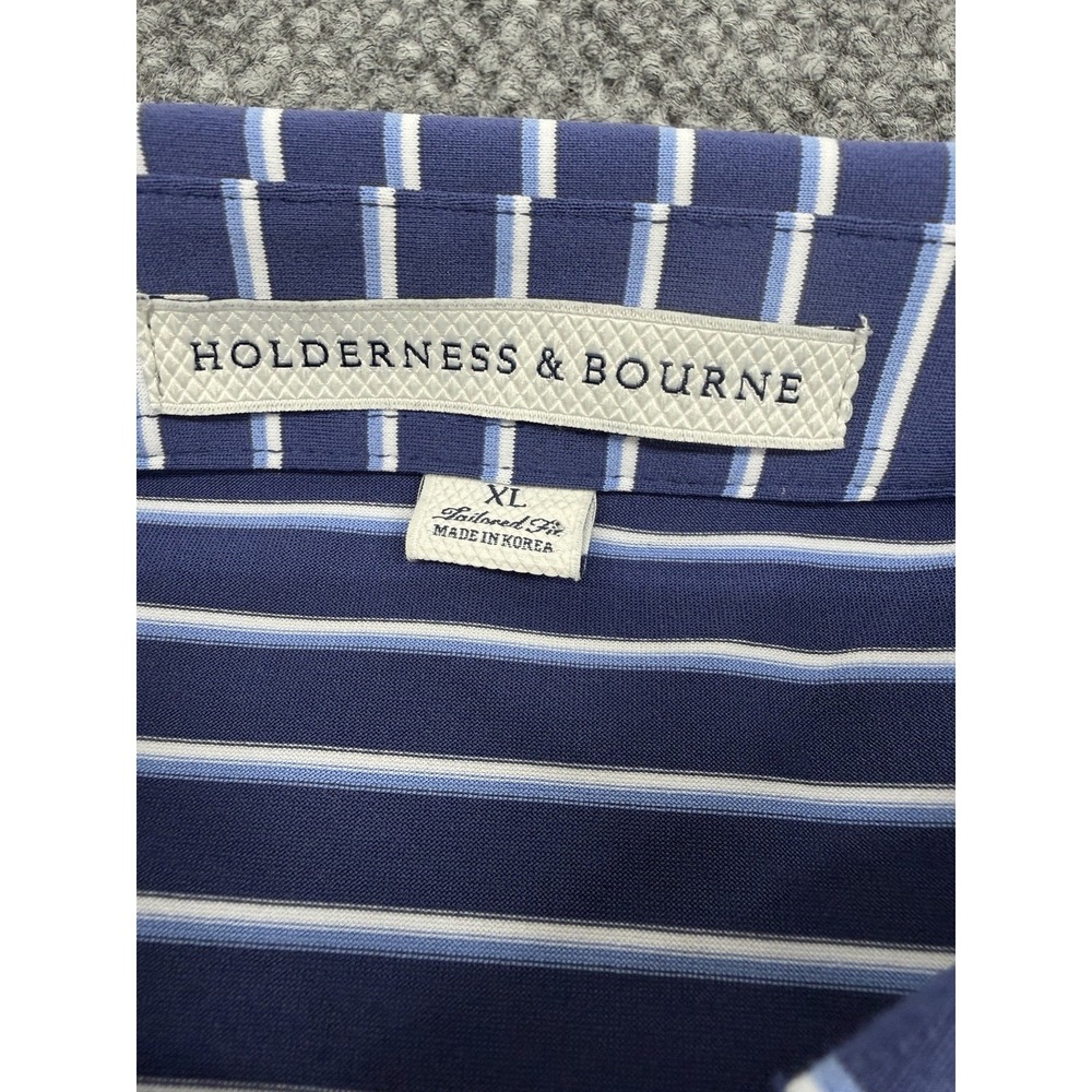 Holderness & Bourne Men's XL Blue Golf Performance Polo Shirt Squires Golf Club - Picture 5 of 10